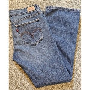 Levi's Womens 518 Superlow Bootcut Denim Jeans Pants Blue Size 11  Short